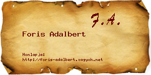 Foris Adalbert névjegykártya